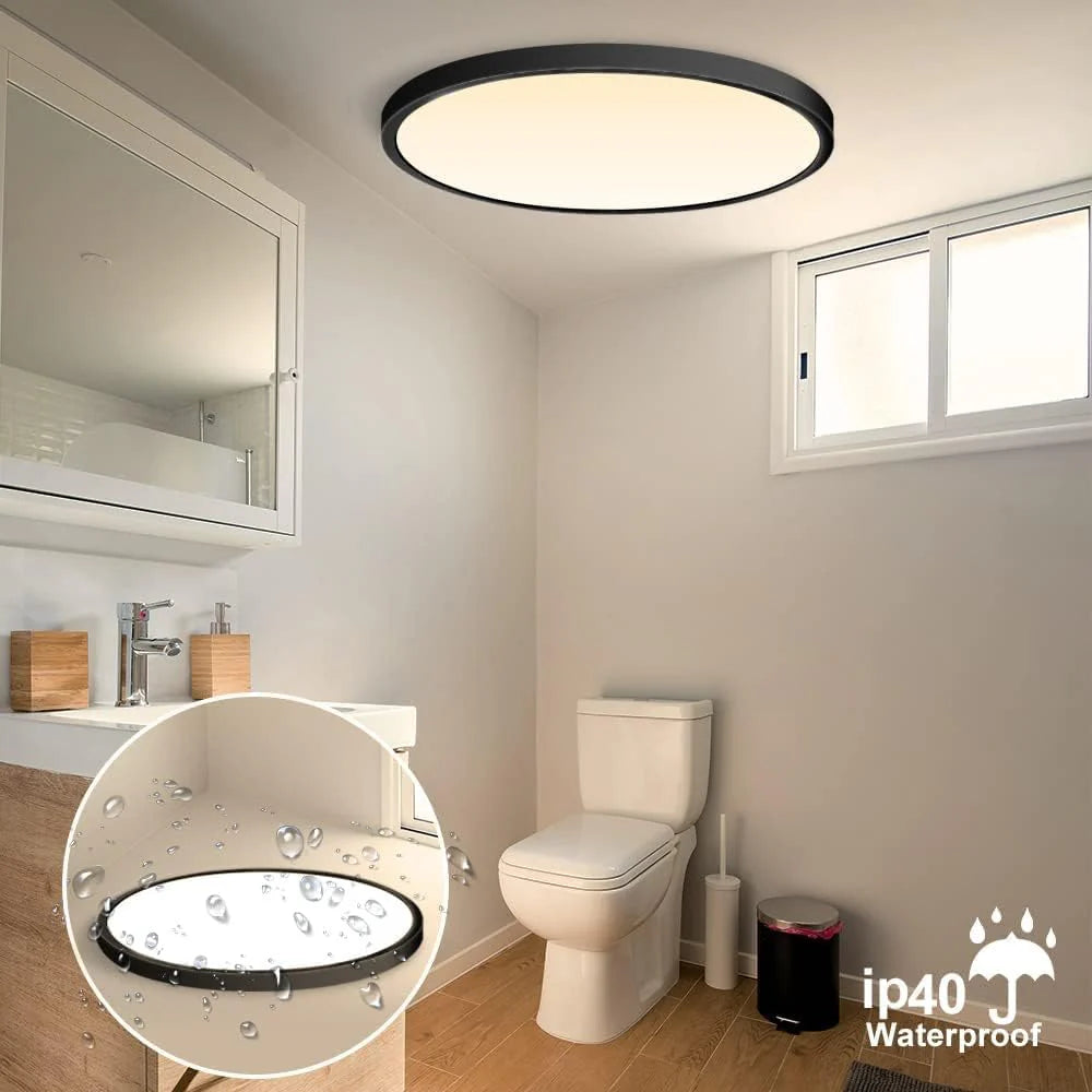 15.7 Inch 32W White /Black /Gold Round Ceiling Light – AC 110–130V | 3000K / 4500K / 5000K / 6500K | Flush Mount Ceiling Light for Modern Home Lighting | 1-Pack – Local Stock (US)