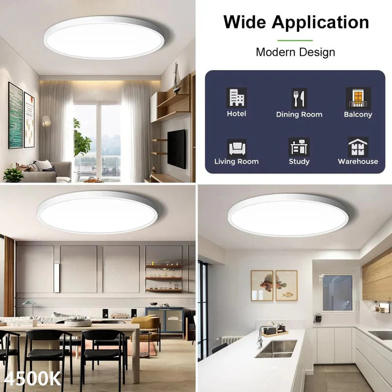 15.7 Inch Round 32W White LED Ceiling Light, 3000K / 4500K / 5000K / 6500K Flush Mount Ceiling Light Local Stock (US/UK/DE)