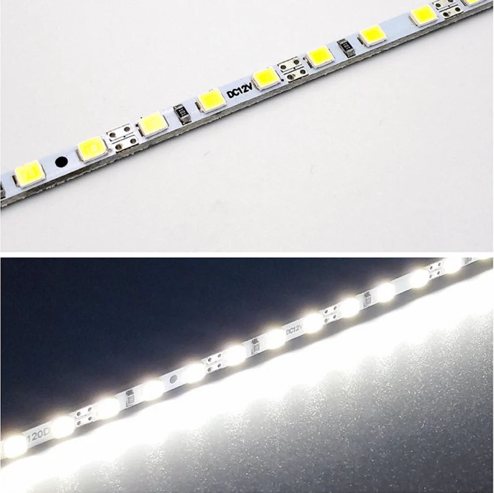 LightingWill SMD2835 4MM Wide Rigid LED Strip Light – DC12V / 24V | 12W/M | 120 LEDs/M | 4mm PCB | 1Meter Length | Warm White / Natural White / Daylight White / Cool White / Blue / Red / Green | High Brightness Indoor Lighting | 10 / 50PCS