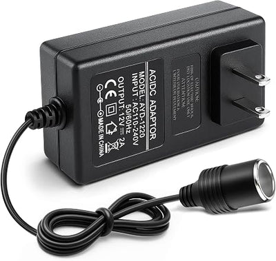 DC 12V Cigarette Lighter Plug-in LED Adapter 36W, AC 100–240V to 12V Converter Transformer - US Plug for Car Accessories, Portable Devices and LED Lighting