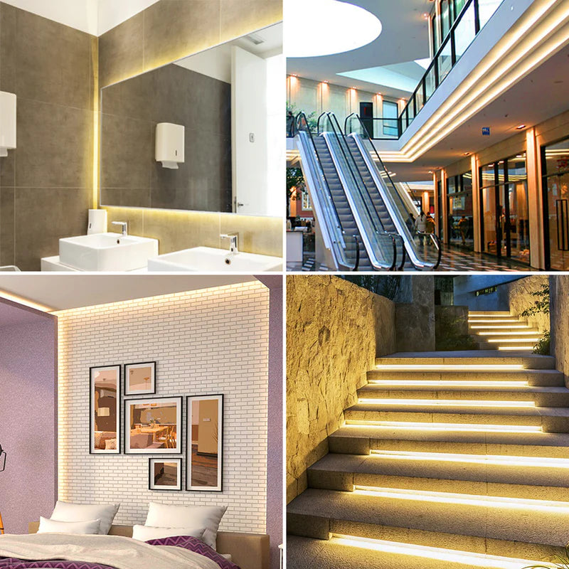 LightingWill DC24V SMD2835 Full Spectrum LED Strip Light 120LEDs/m 600 LEDs 16W/m, CRI 97+ High Density LED Ribbon 2700K–6500K, 8mm PCB IP00/IP67 for Indoor Cabinet and Bedroom Lighting, 5/50M