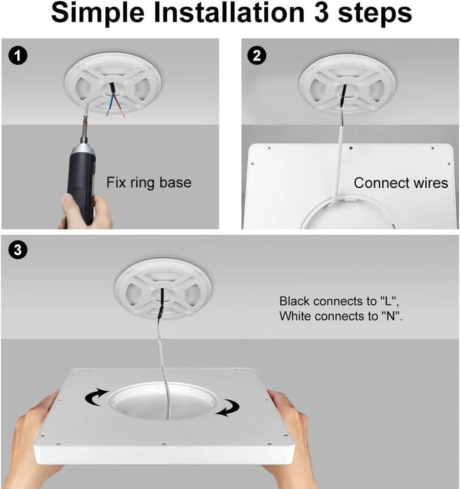 12.0 Inch Square 24W White LED Ceiling Light, 3000K / 4500K / 5000K / 6500K Flush Mount Ceiling Light Local Stock (US/UK/DE)