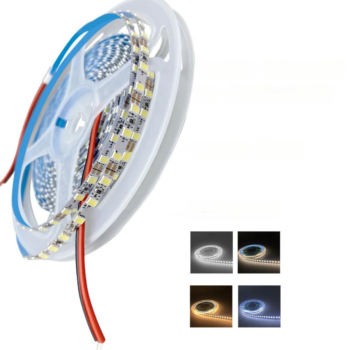 SMD2835 LED Strip Light, 5m Roll | 12V DC | 120 LEDs/m | 8W/m | White 3000K / 4000K / 6000K | 4mm / 5mm PCB | Non-Waterproof IP00