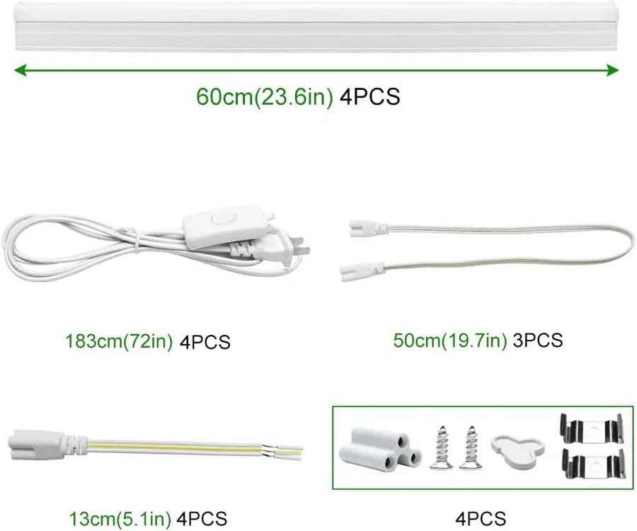 IT Series 3FT T5 LED Shop Light, Integrated Tube Fixture 15W Warm/Natural/Daylight White Linkable Utility Garage Ceiling Light & Under Cabinet Lighting Corded Electric with Built-in On/Off Switch Non-Dimmable AC90–240V 4-Pack / 10-Pack