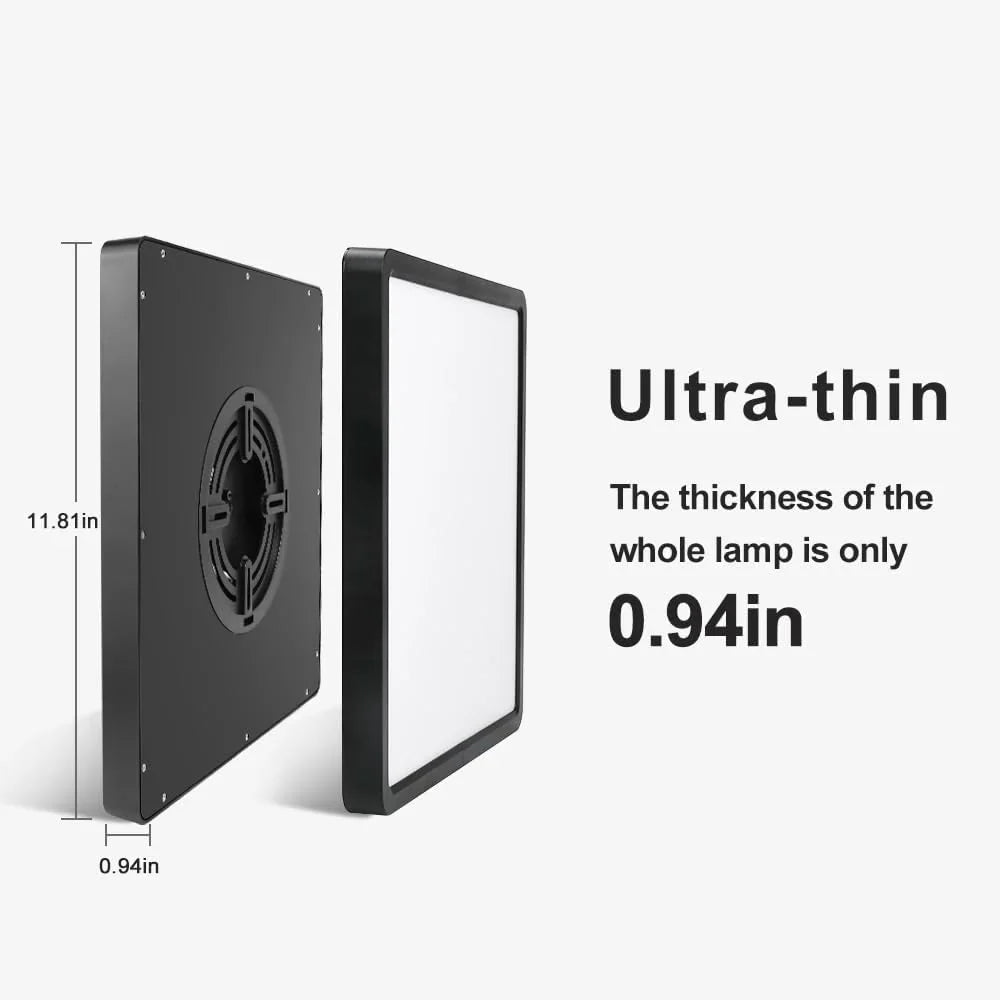 9 Inch 18W White / Black Square Ceiling Light – AC 110–130V | 3000K / 4500K / 5000K / 6500K | Flush Mount Ceiling Light for Modern Home Lighting | 1-Pack – Local Stock (US)