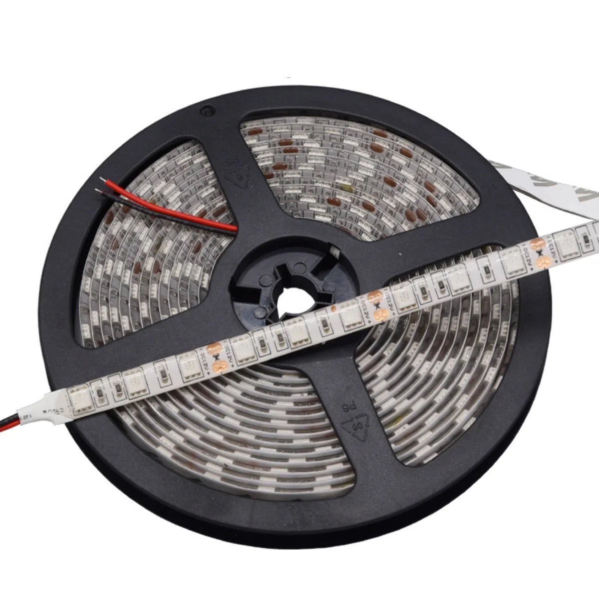 SMD5050 LED Strip Light, 5m Roll | 12V DC | 60 LEDs/m | 12W/m | Standard Brightness | Red / Green / Blue / Yellow / Pink / Icy Blue | IP00 / IP65 / IP67