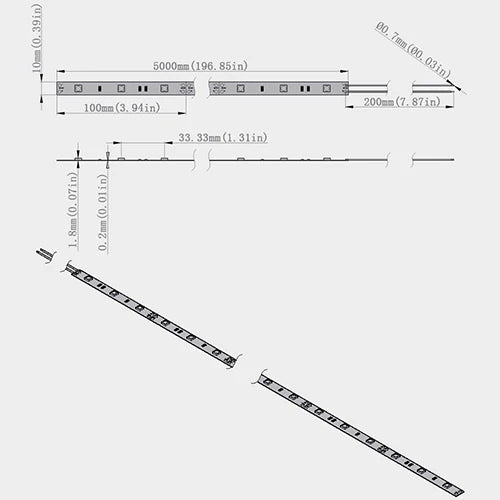 850nm SMD5050 DC12V Infrared LED Strip Light – High Brightness IR for Security, 30/60/120 LEDs/m, 5 Meters, IP00/IP65