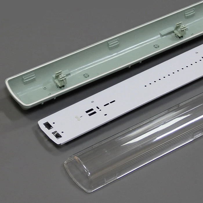 TP Series 4ft LED Tri-Proof Light, 2-Tube Included Waterproof Dustproof LED Fixture Stripe Clear Cover 3000K/4000K/5000K AC 90–240V Non-Dimmable 4-Pack