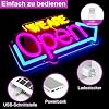 WE ARE OPEN Silicone LED shop signs – USB Powered | 16.1×7.8 inch | Arrow Shape LED Window Sign | Yellow + Red + Green Glow for Cafes, Restaurants & Retail Shops