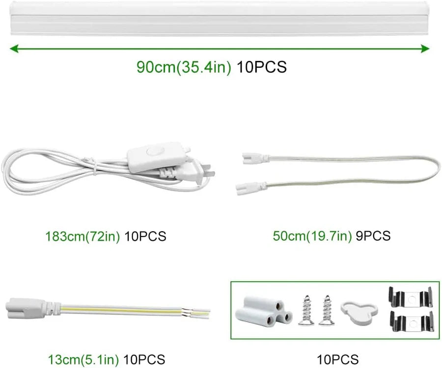 IT Series 3FT T5 LED Shop Light, Integrated Tube Fixture 15W Warm/Natural/Daylight White Linkable Utility Garage Ceiling Light & Under Cabinet Lighting Corded Electric with Built-in On/Off Switch Non-Dimmable AC90–240V 4-Pack / 10-Pack