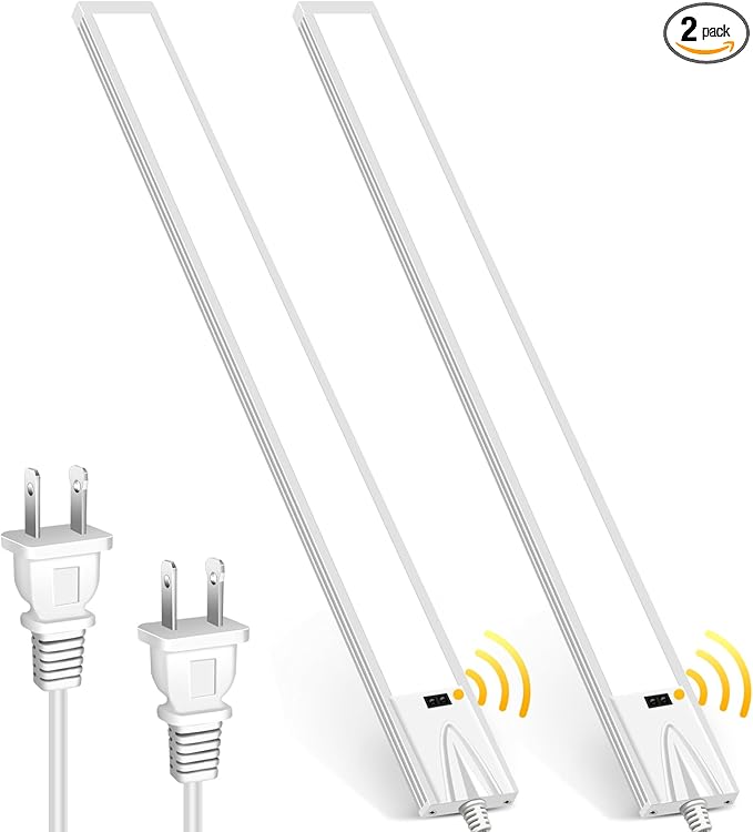 21 Inch Under Cabinet Lights with Hand Wave, Under Cabinet Lighting Motion Sensor Light Indoor, Dimmable Closet Lights 3 CCT Cabinet Lights for Kitchen, Stairs(2 Pack)