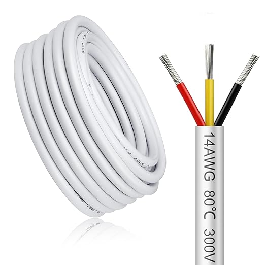 5/10/20/30 Metres 14/22 AWG, 3 x 2.0/4 x 2.0/6 x 0.3/6 x 2.0 mm² Electric Cable, 6 Core Cable, 5V/12V/24V/300V Power Cable, Tinned Copper Cable, Flexible and Soft, Low Impedance, High Temperature Resistance, Extension Cable