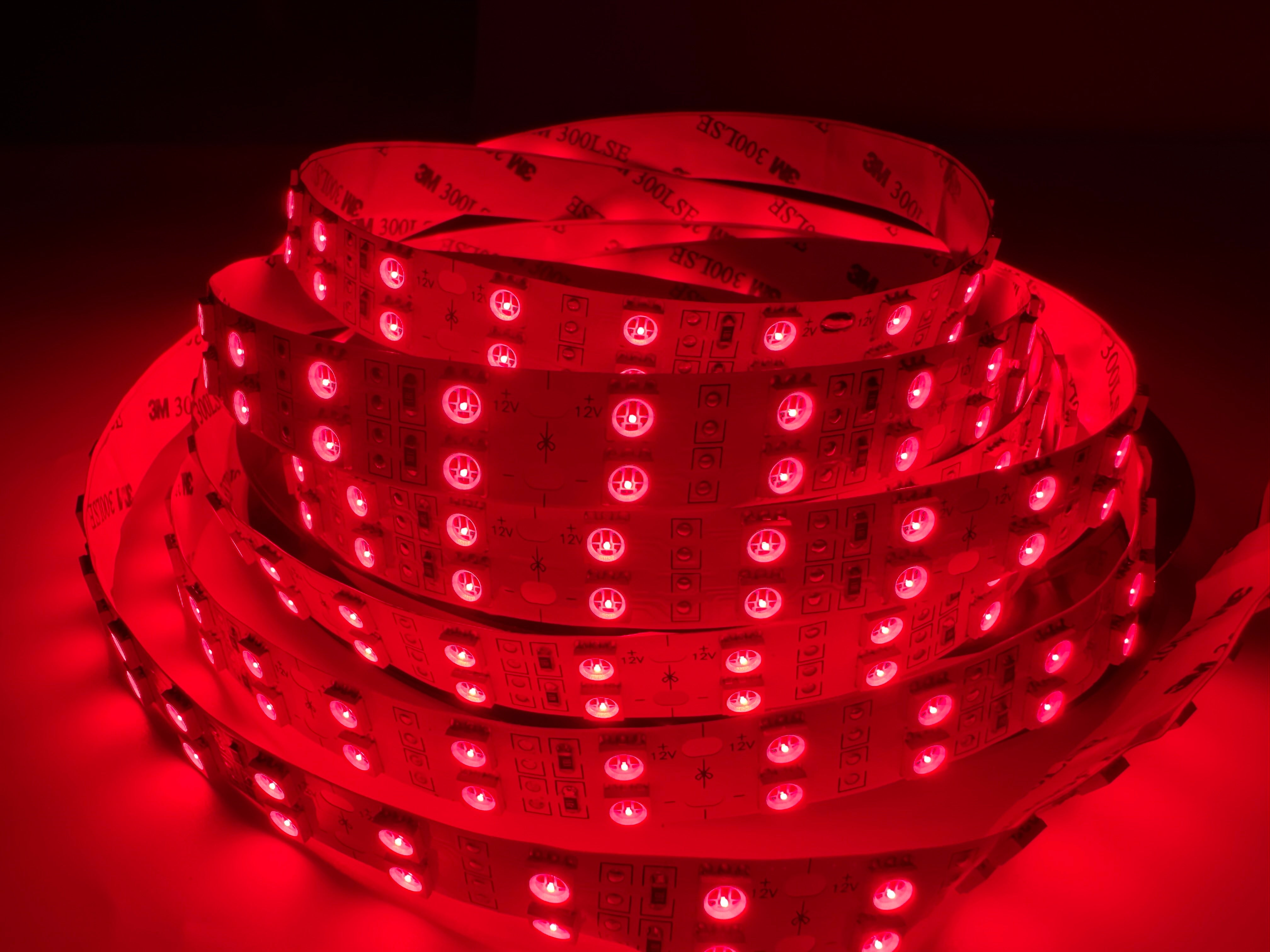 660–670nm SMD5050 DC12V Red LED Strip Light – High Power Red for Therapy & Plants, 30/60/120 LEDs/m, 5 Meters, IP00/IP65