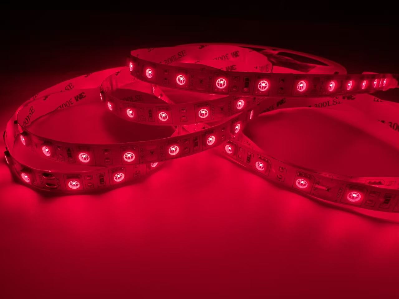 660–670nm SMD5050 DC12V Red LED Strip Light – High Power Red for Therapy & Plants, 30/60/120 LEDs/m, 5 Meters, IP00/IP65