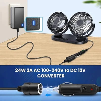 DC 12V Cigarette Lighter Plug-in LED Adapter 36W, AC 100–240V to 12V Converter Transformer - US Plug for Car Accessories, Portable Devices and LED Lighting