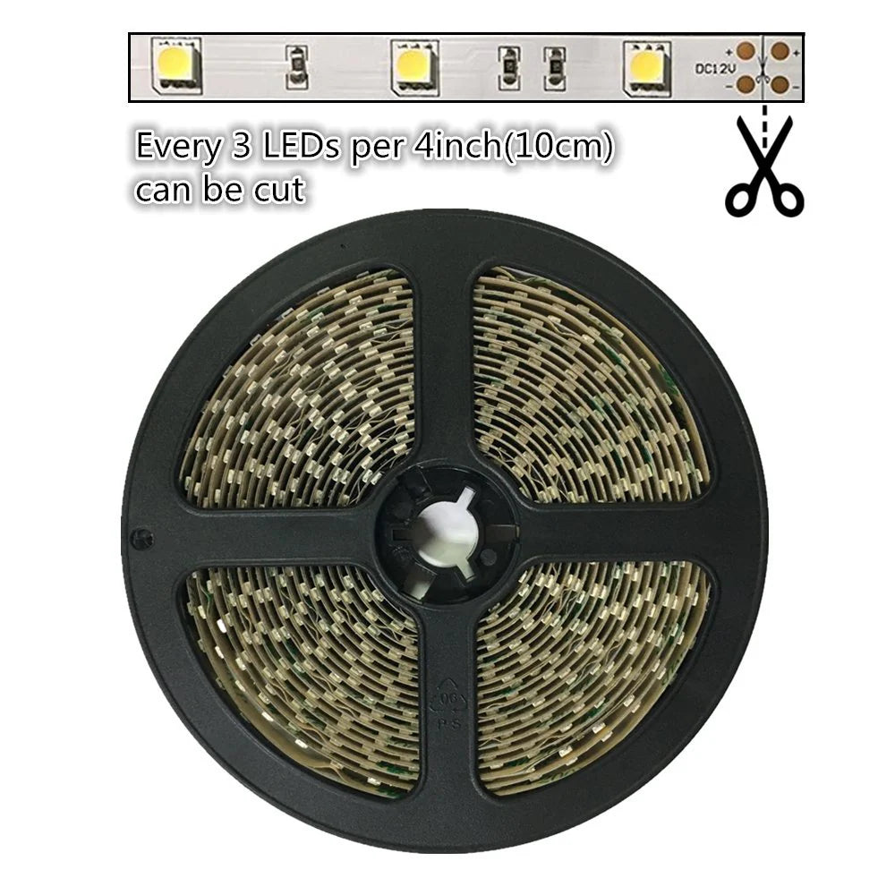 730–735nm SMD5050 DC12V Infrared LED Strip Light – High Power Far Red for Plants, 30/60/120 LEDs/m, 5 Meters, IP00/IP65