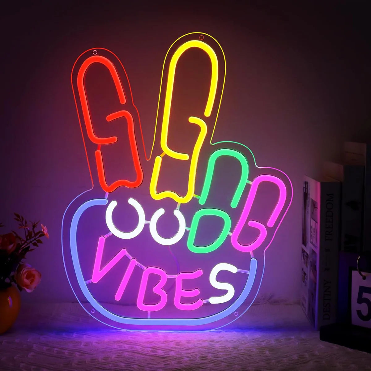 LED Neon Signs – YEAH Hand Gesture Neon Sign – 17×13 Inch | USB Neon L