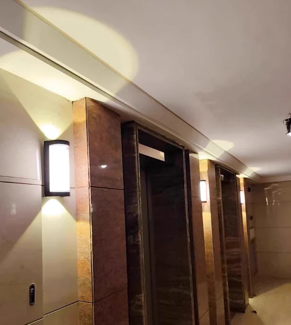 LightingWill LED Wall Light 7W Outdoor Waterproof Wall Sconce 3000K 6500K Square Round Up Down Wall Light IP65 Plastic Porch Garden Balcony Indoor 4 Pack