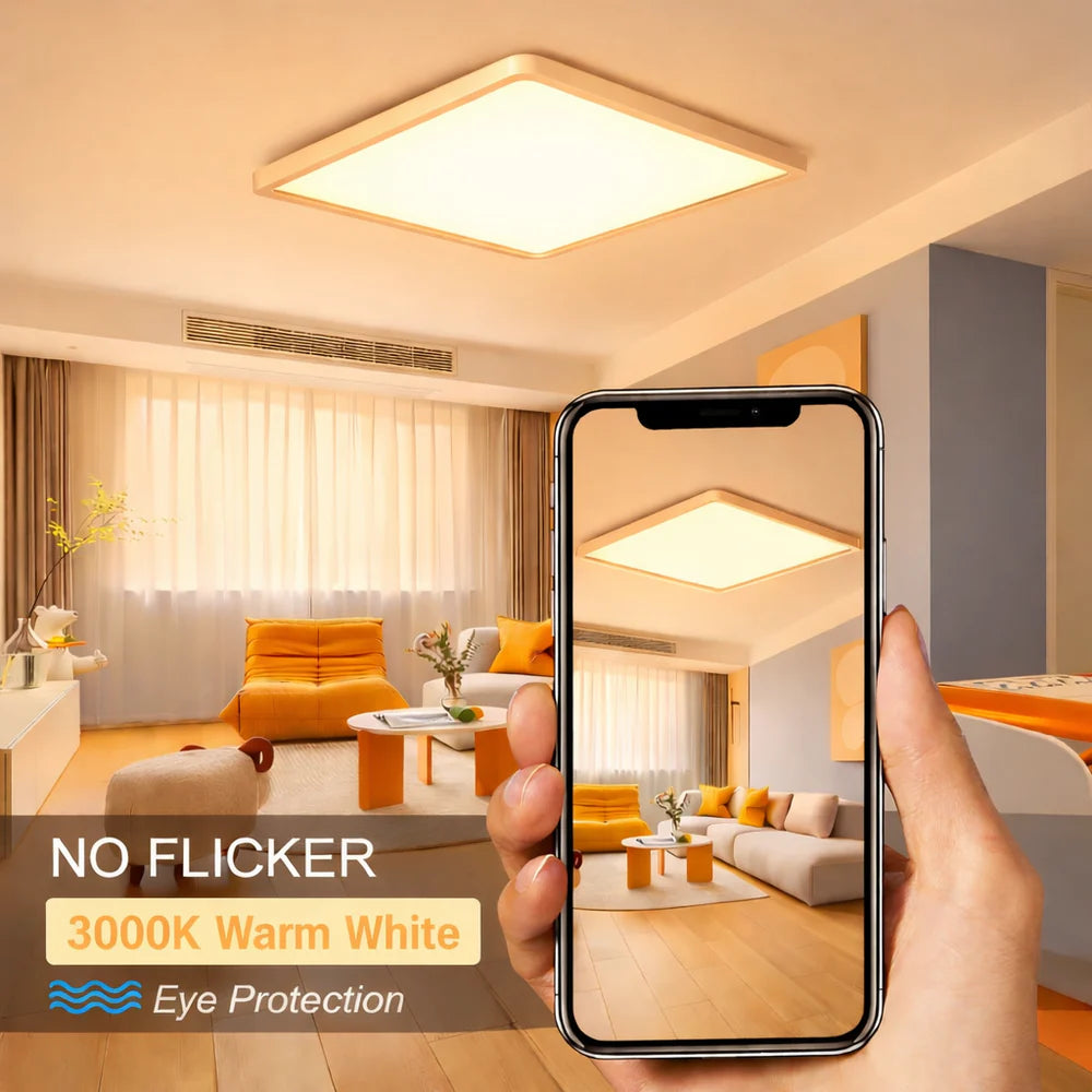 15.7 Inch 18W White / Black Square Ceiling Light – AC 110–130V | 3000K / 4500K / 5000K / 6500K | Flush Mount Ceiling Light for Modern Home Lighting | 1-Pack – Local Stock (US)