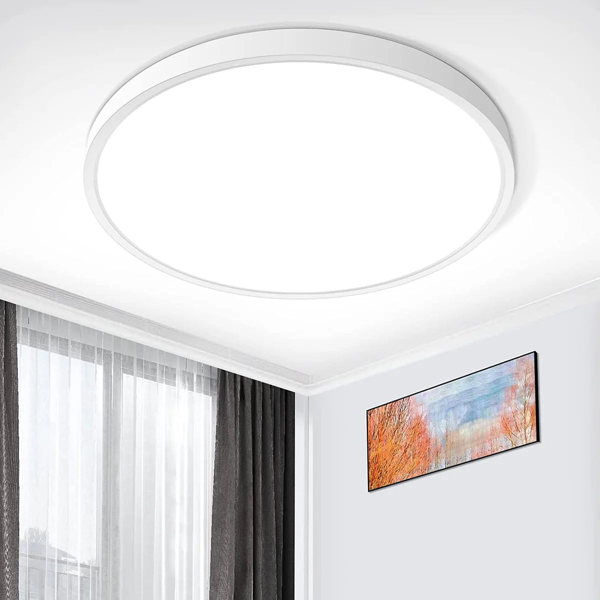 12 Inch Round 24W White LED Ceiling Light, 3000K / 4500K / 5000K / 6500K Flush Mount Ceiling Light Local Stock (US/UK/DE)