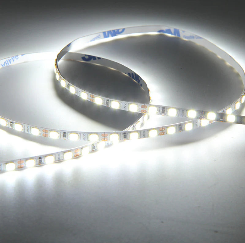 SMD2835 LED Strip Light, 5m Roll | 12V DC | 120 LEDs/m | 8W/m | White 3000K / 4000K / 6000K | 4mm / 5mm PCB | Non-Waterproof IP00