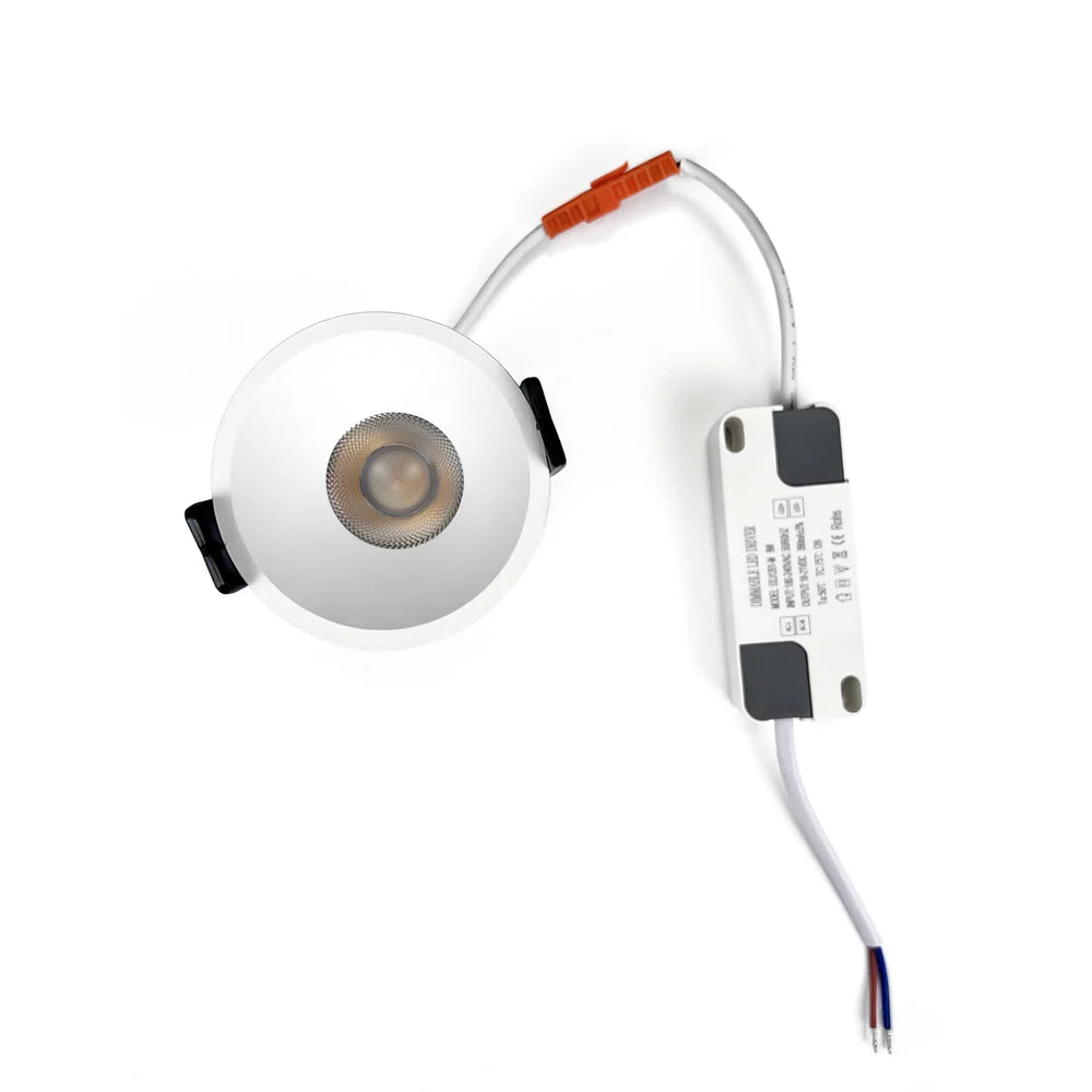 CDG-EU Angled Reflector 9W (2.6″) Deep Anti-Glare Full Spectrum LED Downlight | 200–240V | 4/12 Pack | 3000K / 4000K / 5000K | 24° Beam | White Housing | CRI>95 | Architectural Recessed Lighting