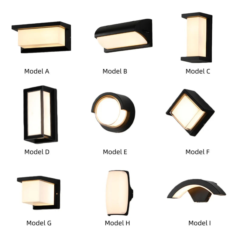 LightingWill LED Wall Light 18W Outdoor Waterproof Wall Sconce 3000K 4000K 6000K Black Double Frame Up Down Wall Light IP65 Aluminum Porch Garden Balcony Indoor 2 Pack