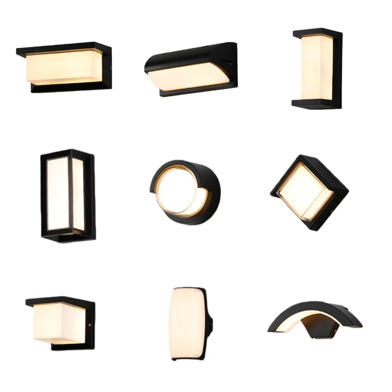 LightingWill LED Wall Light 18W Outdoor Waterproof Wall Sconce 3000K 4000K 6000K Black Diamond Angle Up Down Wall Light IP65 Aluminum Porch Garden Balcony Indoor 2 Pack