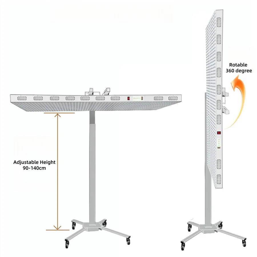 ALW-PRO4000 Red LED Light Therapy Panel, 1000W Deep Red 660nm & Near Infrared 850nm with Electrical Mobile Stand LED Light Therapy