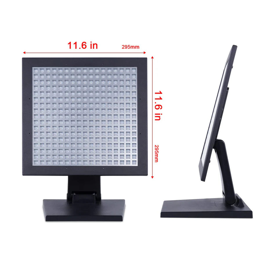 50W Infrared Therapy Lamp – Red Light 655–665nm & IR 850–860nm | Dimmable Timer | AC100–240V | Aluminum Alloy + PC Cover | Blue / Desktop Stand | for Skin Care & Muscle Relief | Controller & Goggles Included | US / EU / UK / AU Plug