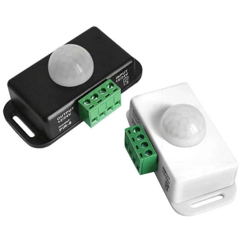 LightingWill LED Strip Motion Sensor Switch DC12V 24V 6A PIR Motion Detector Controller for LED Strips