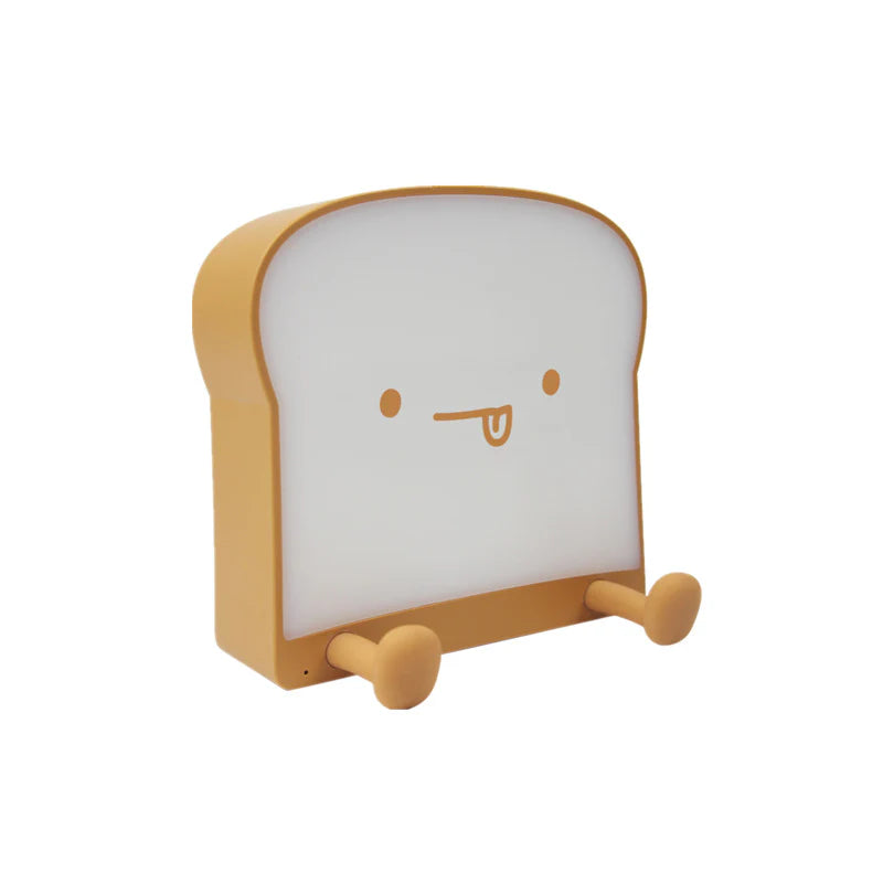 LightingWill Toast Bread LED Night Light Rechargeable Bedside Nursery Lamp with Phone Stand Cute Sleep Light for Kids Bedroom Decor