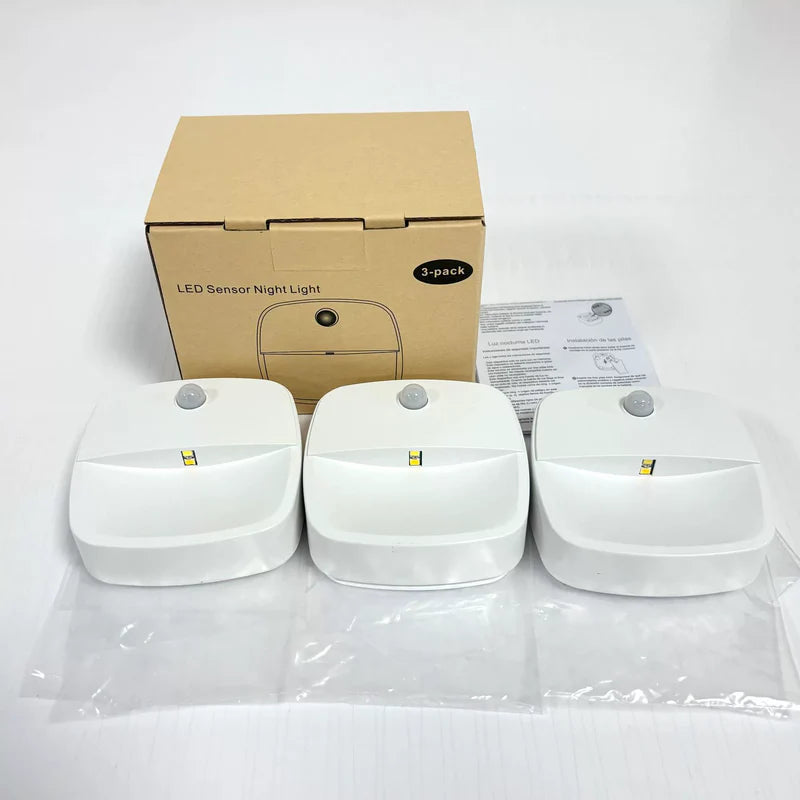 LightingWill LED Motion Sensor Light Battery Operated Dual White 3000K 6500K Switchable Cordless Stick On Night Light for Closet Kitchen Bathroom Hallway Cabinet 2 3 4 5 6 Pack