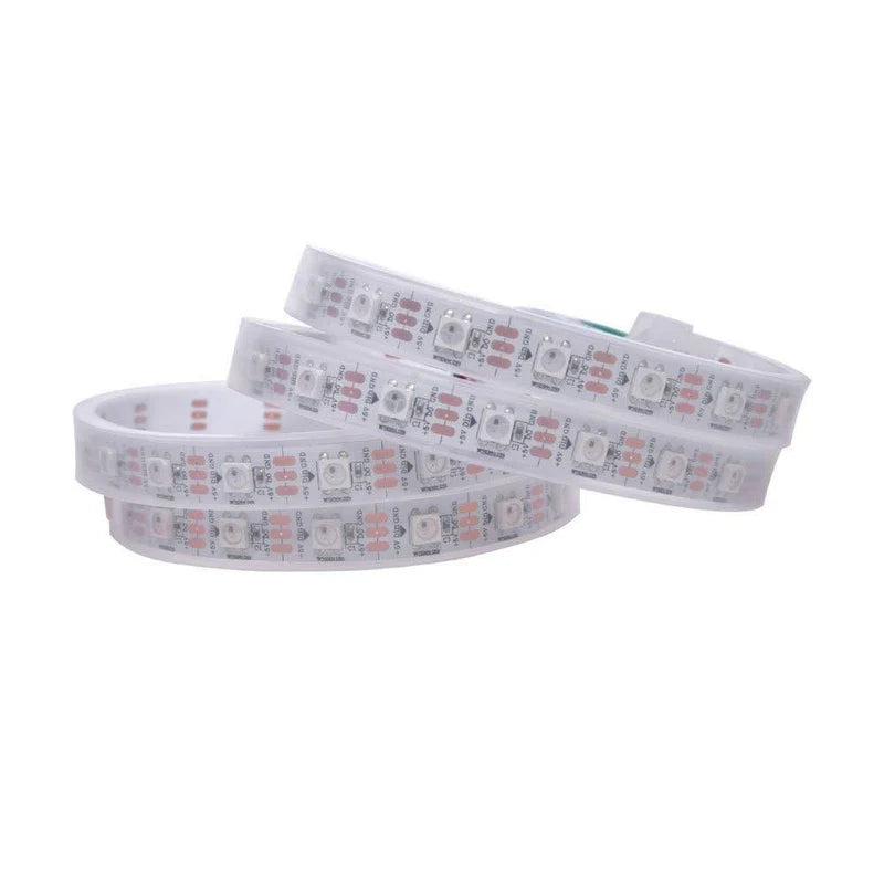 LightingWill WS2812B RGBIC LED Strip Light DC5V 10mm PCB SMD5050 Individually Addressable 30 60 96 LEDs/m IP00 IP65 IP67 Flowing Multicolor LED Strip for Party Decoration DIY Lighting 5M 50M