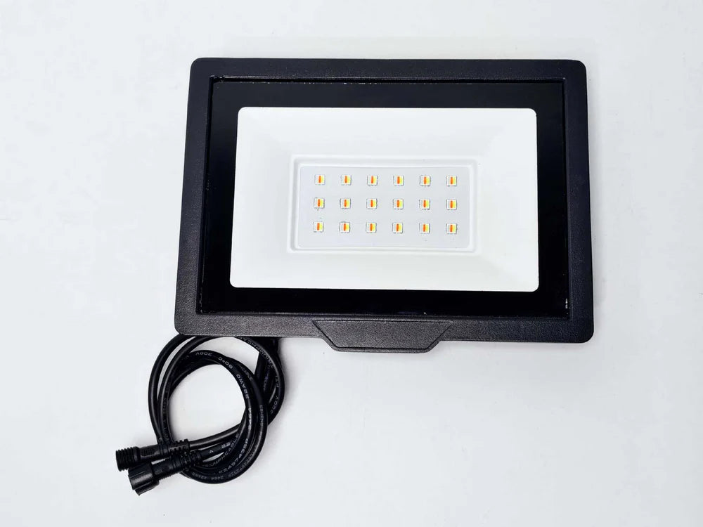 LightingWill FL-IC Series RGBIC LED Flood Light 10W-50W WS2811 Addressable IP66 24V DC Outdoor Landscape Light Aluminum Housing Wall Wash Stage Lighting 2/10-Pack
