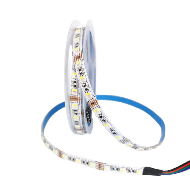 LightingWill DC12V RGBW/RGBWW LED Strip Light, 12mm PCB 4-in-1 SMD5050 60 LEDs/m, Non-Waterproof Flexible LED Tape Light for Mirror Kitchen Cabinet Bedroom, 5m 50m