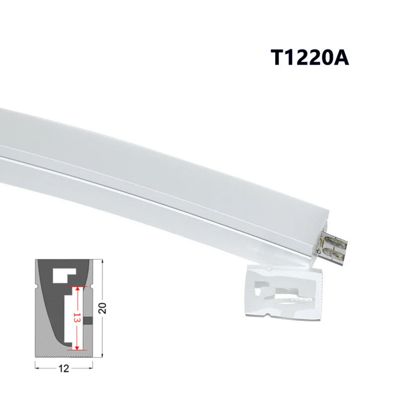 S1220 Side Edge Lighting Neon Light Housing – 12x20mm | Silicone LED Channel System | 10mm PCB Width | IP67 Waterproof | 16.4FT/5M*1/16.4FT/5M*5 | Local Stock US/UK/DE