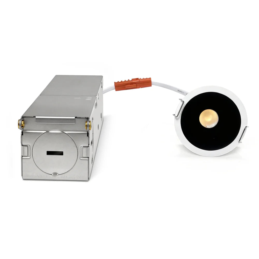 CDG-US Black Reflector 5W (2.2″) Deep Anti-Glare Full Spectrum LED Downlight | 90–140V | 4/12 Pack | 5CCT Adjustable | 24° Beam | White Housing | CRI>97 | Architectural Recessed Lighting