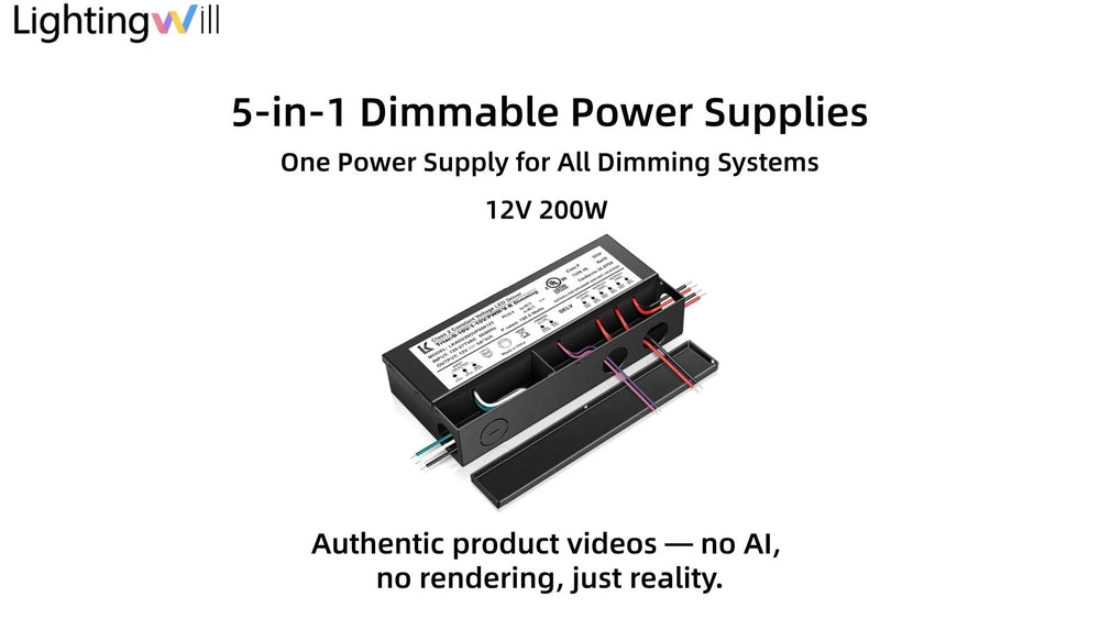 12V DC 5-in-1 Dimmable LED Power Supply Demo | 200W Waterproof LED Driver | LightingWill