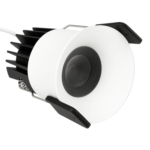 CDG-US Curved Reflector 7W (2.2″) Deep Anti-Glare Full Spectrum LED Downlight | 90–140V | 4/12 Pack | 5CCT Adjustable | 24° Beam | White Housing | CRI>97 | Architectural Recessed Lighting