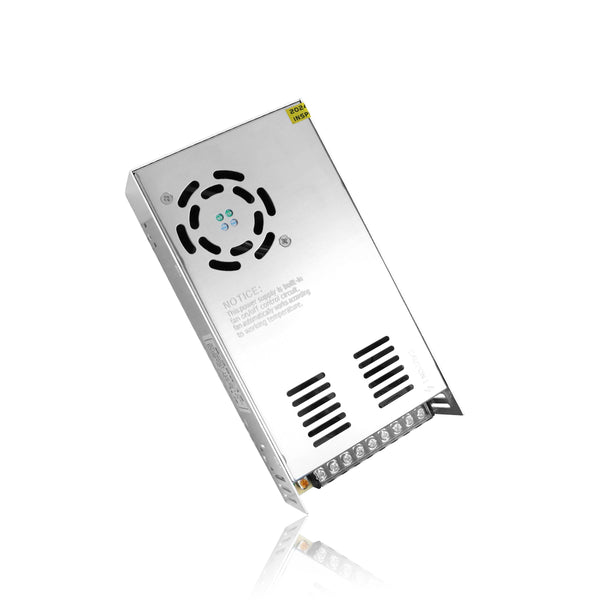 DC 24V LED Switching Power Supply 350W–600W, AC 110/220V Input, High Power LED Driver Transformer, Cooling Fan Metal Case, CE/FCC/RoHS Certified