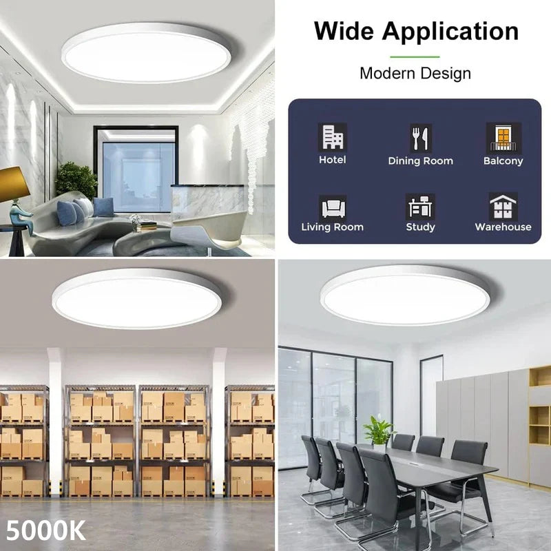 24 Inch Round 45W White LED Ceiling Light, 3000K / 4500K / 5000K / 6500K Flush Mount Ceiling Light Local Stock (US/UK/DE)