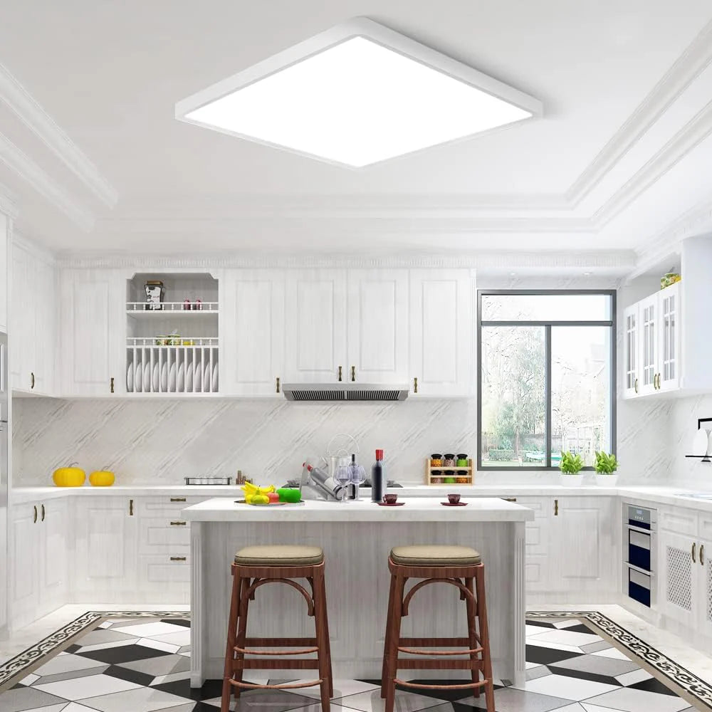 12 Inch 24W White Square Ceiling Light –  AC 220–240V | 3000K  / 5000K  | Flush Mount Ceiling Light for Modern Home Lighting | 1-Pack – Local Stock (UK)