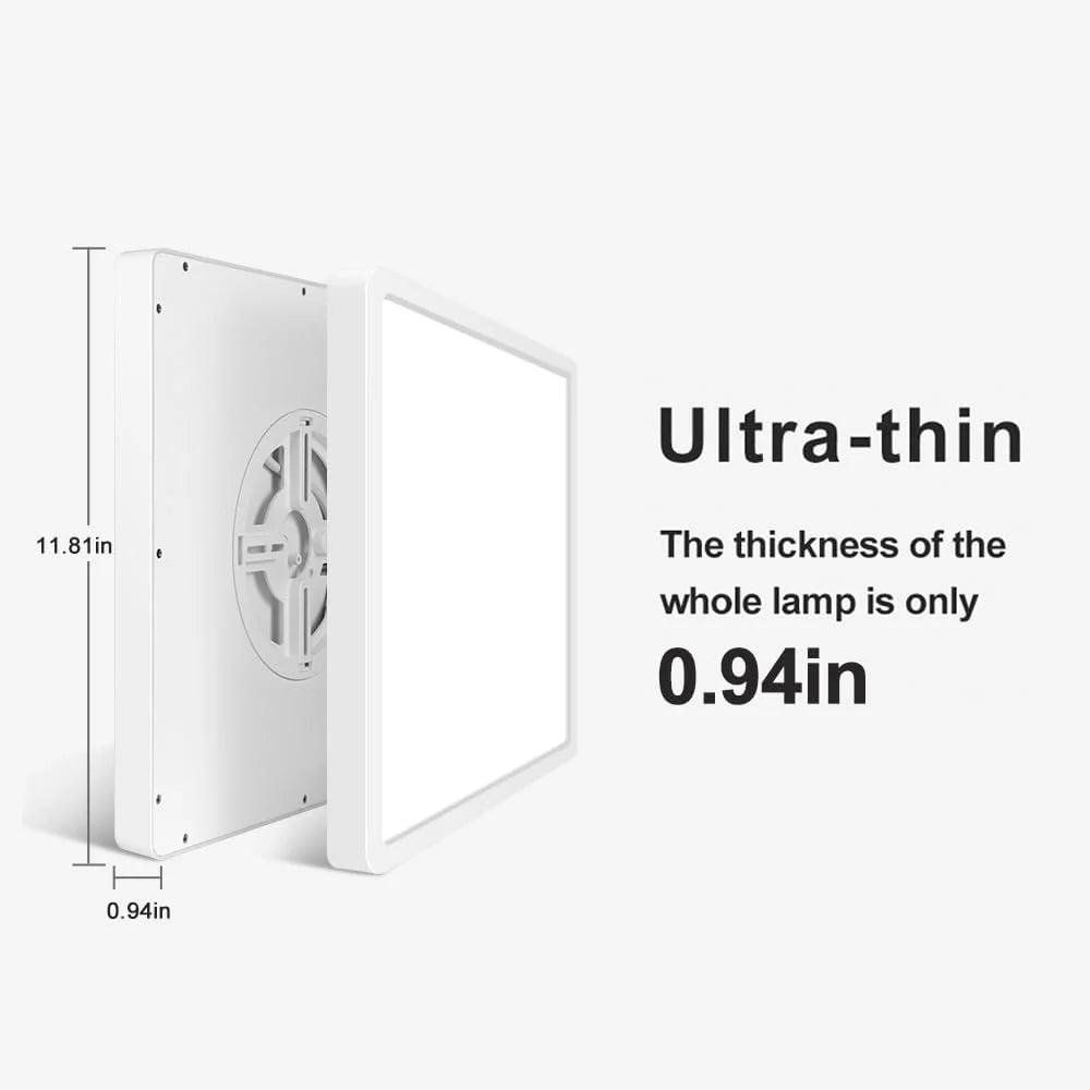 12 Inch 24W White Square Ceiling Light –  AC 220–240V | 3000K  / 5000K  | Flush Mount Ceiling Light for Modern Home Lighting | 1-Pack – Local Stock (UK)