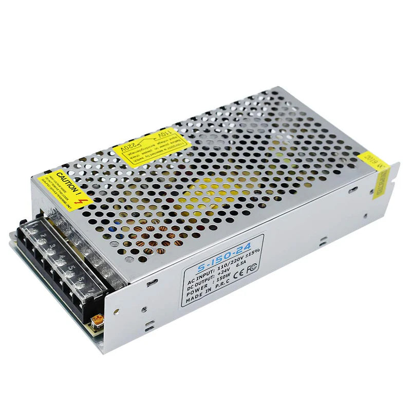 DC 12V/24V 60W–250W Switching Power Supply, AC 110/220V Input, Constant Voltage LED Driver Transformer, Metal Case with Screw Terminals, CE/FCC/RoHS Certified