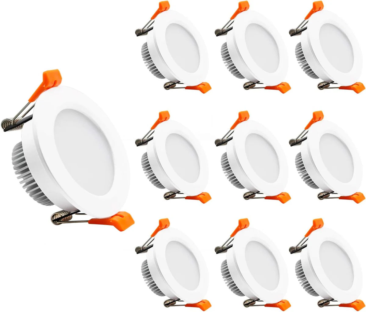 ECO-1 Series Frosted LED Downlight – White Housing – TRIAC Dimmable – 3W/5W/7W/9W – 4-Pack/8-Pack/10-Pack/12-Pack/20-Pack/32-Pack – 2700K–6000K – 100–130V / 200–240V