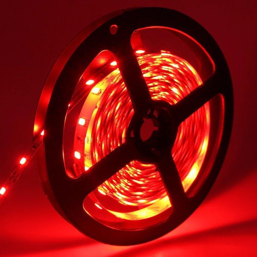 660–670nm  SMD5050 DC12V Red LED Strip Light – High Power Red for Therapy & Plants, 30/60/120 LEDs/m, 5 Meters, IP00/IP65