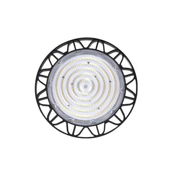 UFO LED High Bay Light 200W, 6500K Daylight White 26,000LM (130LM/W) 100-240V AC High Bay LED Light with Hanging Hook for Factory Warehouse Workshop 4 | 8 | 12 pcs Pack