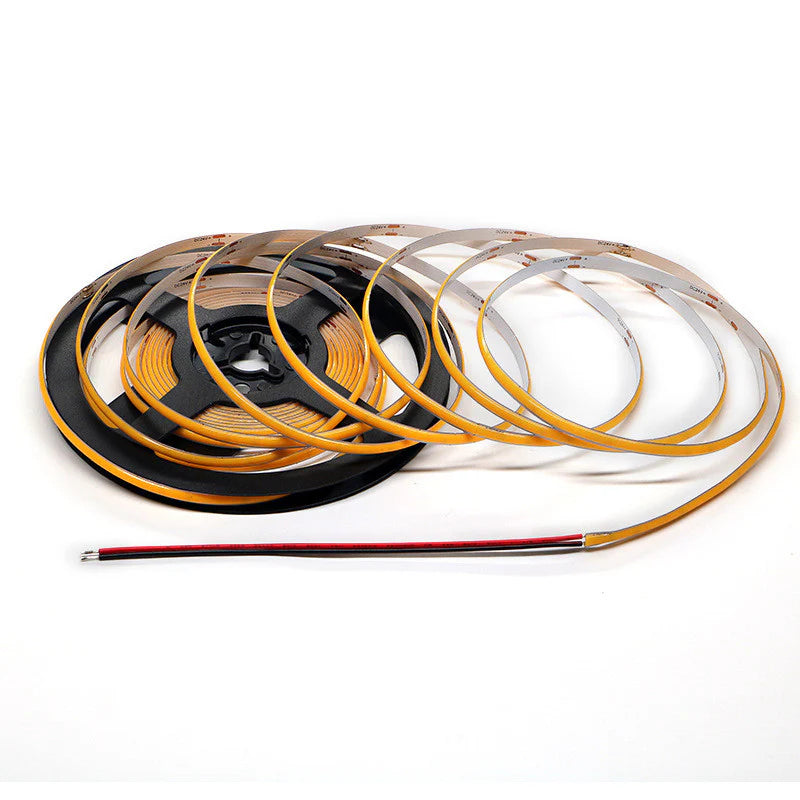 COB LED Strip Light 12V/24V 400LEDs/M, 5mm Flexible Dot-Free LED Tape, CRI90+ Non-Waterproof, 3000K / 4000K / 6500K / Red / Blue / Green / Pink / Yellow for Cabinet Kitchen Lighting, 5M/10M Pack