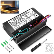 100W 24V DC Steel Case Triac Dimmable LED Driver, UL Listed, AC 120-277V Input, LED Driver for LED Strip Lighting / Under Cabinet Lighting / Home Ambient Lighting